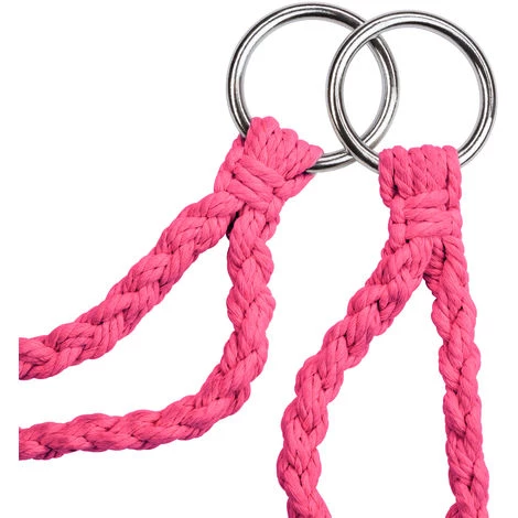 TECTAKE Fauteuil Suspendu JANE - Hamac Chaise, Hamac Suspendu, Chaise Suspendue - Rose Vif 7 TECTAKE Fauteuil Suspendu JANE - Hamac Chaise, Hamac Suspendu, Chaise Suspendue - Rose Vif – Image 5