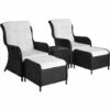 TECTAKE Salon De Jardin BENISSA - Mobilier De Jardin, Meuble De Jardin, Ensemble Table Et Chaises De Jardin - Noir