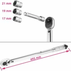 TECTAKE Kit Clé Dynamométrique 5 Pièces - Clé Plate, Clé à Douille, Clé De Torsion - Argent -TECTAKE Soldes 2022 18474187 3