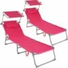 TECTAKE Lot De 2 Transats CHLOE - Lot De 2 Chaises Longues, Bains De Soleil, Transats Jardin - Rose Vif 2 TECTAKE Lot De 2 Transats CHLOE - Lot De 2 Chaises Longues, Bains De Soleil, Transats Jardin - Rose Vif -TECTAKE Soldes 2022 18474283 1