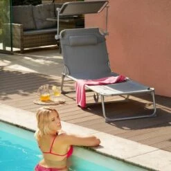 TECTAKE Lot De 2 Transats CHLOE - Lot De 2 Chaises Longues, Bains De Soleil, Transats Jardin - Rose Vif -TECTAKE Soldes 2022 18474283 3