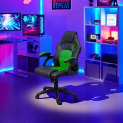TECTAKE Chaise Gamer MIKE - Chaise De Bureau, Fauteuil De Bureau, Siege De Bureau - Noir/vert -TECTAKE Soldes 2022 18474355 2