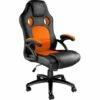 TECTAKE Chaise Gamer TYSON - Chaise De Bureau, Fauteuil De Bureau, Siege De Bureau - Noir/orange