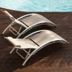 TECTAKE Lot De 2 Transats Avec Coussin De Tête - Lot De 2 Chaises Longues, Bains De Soleil, Transats Jardin - Rose Vif -TECTAKE Soldes 2022 19176552 3
