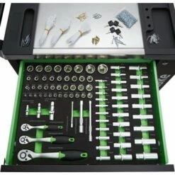 TECTAKE Servante D'atelier Avec Outils 1599 Pièces - Chariot à Outils, Desserte Outils, Servante Outillage - Noir -TECTAKE Soldes 2022 19804104 4