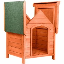 TECTAKE Niche Pour Chien En Bois Extèrieure Avec 1 Toit 72 Cm X 65 Cm X 83 Cm Marron - Marron -TECTAKE Soldes 2022 19856631 3