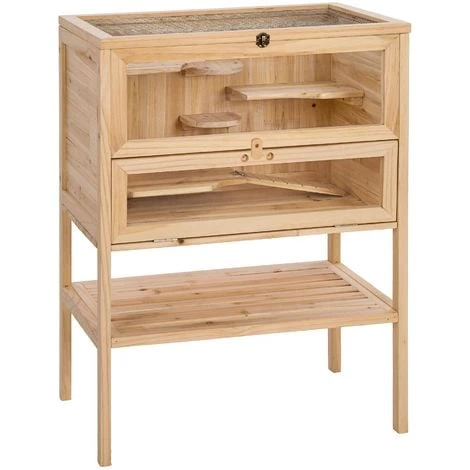 TECTAKE Clapier Pour Rongeurs 60 X 40 X 80 Cm - Cage Lapin, Cage Hamster, Clapier Lapin - Marron 3 TECTAKE Clapier Pour Rongeurs 60 X 40 X 80 Cm - Cage Lapin, Cage Hamster, Clapier Lapin - Marron