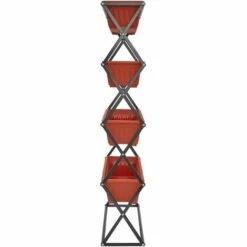TECTAKE Jardinière Verticale Avec 4 Bacs à Fleurs 52 X 21 X 127 Cm - Pot De Fleur, Bac A Fleur, Pot De Fleur Exterieur - Marron -TECTAKE Soldes 2022 19900677 4