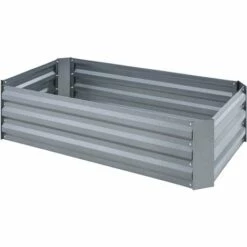 TECTAKE Carré Potager PIMPINELLA Galvanisé 200 L - 120 X 60 X 30 Cm - Potager Surélevé, Jardinière Surélevée, Lit De Plantation Surélevé - Gris -TECTAKE Soldes 2022 19900679 4