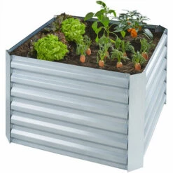 TECTAKE Carré Potager ARTEMISIA Galvanisé 360 L - 80 X 80 X 57 Cm - Potager Surélevé, Jardinière Surélevée, Lit De Plantation Surélevé - Gris -TECTAKE Soldes 2022 19900681 3