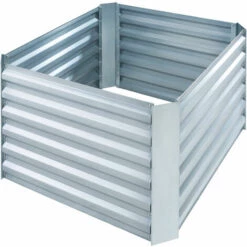 TECTAKE Carré Potager ARTEMISIA Galvanisé 360 L - 80 X 80 X 57 Cm - Potager Surélevé, Jardinière Surélevée, Lit De Plantation Surélevé - Gris -TECTAKE Soldes 2022 19900681 4