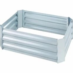 TECTAKE Carré Potager VALERIANA Galvanisé 140 L - 80 X 60 X 30 Cm - Potager Surélevé, Jardinière Surélevée, Lit De Plantation Surélevé - Gris