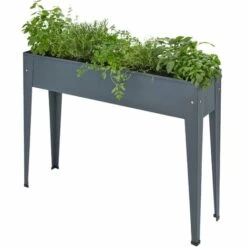 TECTAKE Carré Potager Sur Pied CALENDULA Avec Trou De Drainage 98,5x26x82,5cm - Potager, Potager Sur Pied, Jardin Potager - Gris Anthracite -TECTAKE Soldes 2022 19900687 3