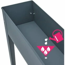 TECTAKE Carré Potager Sur Pied CALENDULA Avec Trou De Drainage 98,5x26x82,5cm - Potager, Potager Sur Pied, Jardin Potager - Gris Anthracite -TECTAKE Soldes 2022 19900687 4