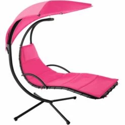 TECTAKE Transat Suspendu Maja - Bain De Soleil, Lit Suspendu, Balancelle De Jardin - Rose Vif