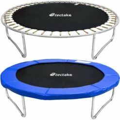 TECTAKE Trampoline Modèle B - Trampoline D´extérieur, Trampoline De Jardin, Trampoline Enfant - 244 Cm - Noir/bleu -TECTAKE Soldes 2022 20259827 2