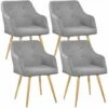 TECTAKE 4 Chaises Style Scandinave TANJA - Chaise Scandinave, Fauteuil Scandinave, Chaise Vintage - Gris -TECTAKE Soldes 2022 21274287 1