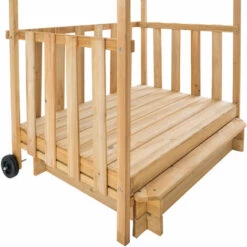 TECTAKE Bac à Sable, Cabane De Jardin Enfant Avec Toit Et Véranda 106x105x137cm - Boite à Sable, Bac à Sable Bois, Table Bac à Sable - Vert -TECTAKE Soldes 2022 22798108 5