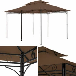 TECTAKE Tonnelle Emine 4 X 3 M - Pergola Jardin, Tonnelle De Jardin, Tente Jardin - Marron 9 TECTAKE Tonnelle Emine 4 X 3 M - Pergola Jardin, Tonnelle De Jardin, Tente Jardin - Marron -TECTAKE Soldes 2022 22927975 3