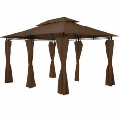 TECTAKE Tonnelle Emine 4 X 3 M - Pergola Jardin, Tonnelle De Jardin, Tente Jardin - Marron 10 TECTAKE Tonnelle Emine 4 X 3 M - Pergola Jardin, Tonnelle De Jardin, Tente Jardin - Marron -TECTAKE Soldes 2022 22927975 4