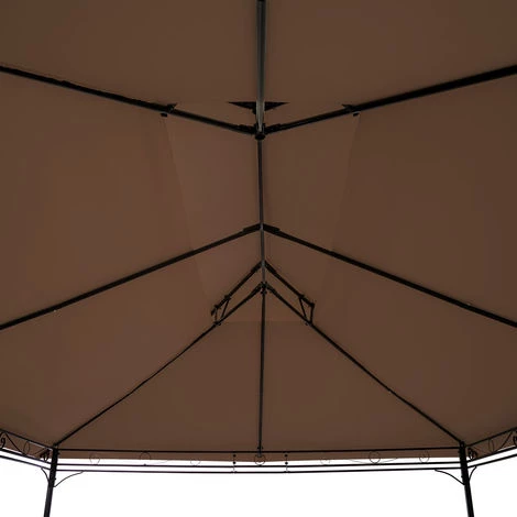 TECTAKE Tonnelle Emine 4 X 3 M - Pergola Jardin, Tonnelle De Jardin, Tente Jardin - Marron 7 TECTAKE Tonnelle Emine 4 X 3 M - Pergola Jardin, Tonnelle De Jardin, Tente Jardin - Marron – Image 5