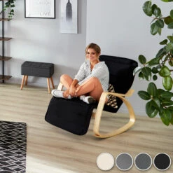 TECTAKE Fauteuil à Bascule Onda - Gris Clair -TECTAKE Soldes 2022 23400776 3