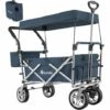 TECTAKE Chariot De Jardin à Main Pliable Nico Avec Sac De Transport Capacité De Charge 80kg - Remorque à Main Pliable, Chariot De Transport Pliable, Chariot De Jardin 4 Roues - Bleu -TECTAKE Soldes 2022 23422752 1