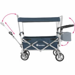 TECTAKE Chariot De Jardin à Main Pliable Nico Avec Sac De Transport Capacité De Charge 80kg - Remorque à Main Pliable, Chariot De Transport Pliable, Chariot De Jardin 4 Roues - Bleu -TECTAKE Soldes 2022 23422752 3