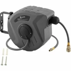 TECTAKE Enrouleur De Tuyau à Air Comprimé - Dévidoir, Enrouleur Automatique De Tuyau Pneumatique, Enrouleur Avec Tuyau - 10 M