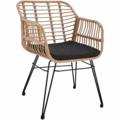 TECTAKE Salon De Jardin En Rotin Molfetta - Mobilier De Jardin, Meuble De Jardin, Ensemble Table Et Chaises De Jardin - Marron Naturel -TECTAKE Soldes 2022 23473958 4