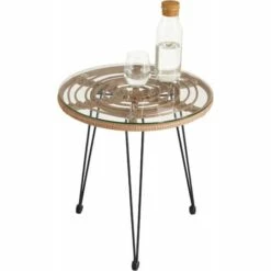 TECTAKE Salon De Jardin En Rotin Molfetta - Mobilier De Jardin, Meuble De Jardin, Ensemble Table Et Chaises De Jardin - Marron Naturel -TECTAKE Soldes 2022 23473958 5