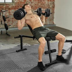 TECTAKE 2 Haltères Courts Et Poids, Haltère De Musculation - Lot De 2 Barres Courtes, Ensemble D´haltères, Disques - 2 X 10 Kg - Noir -TECTAKE Soldes 2022 24499967 3