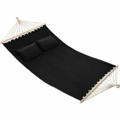 TECTAKE Hamac Double Eden - Hamac De Jardin, Hamac D´extérieur, Hamac Suspendu - Noir