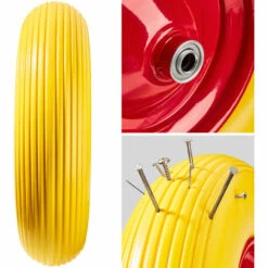 TECTAKE 2 Roue Pour Brouette Caoutchouc Plein - Roue De Chariot, Roue De Brouette, Roue De Rechange - Jaune -TECTAKE Soldes 2022 25387783 3