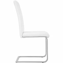 TECTAKE 6 Chaises De Salle à Manger BETTINA Rembourrées Pieds En Métal Argentés Design Moderne - Lot De 6 Chaises Salle A Manger, Chaises De Cuisine, Chaises De Salon - Blanc -TECTAKE Soldes 2022 26217843 3