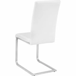 TECTAKE 6 Chaises De Salle à Manger BETTINA Rembourrées Pieds En Métal Argentés Design Moderne - Lot De 6 Chaises Salle A Manger, Chaises De Cuisine, Chaises De Salon - Blanc -TECTAKE Soldes 2022 26217843 4