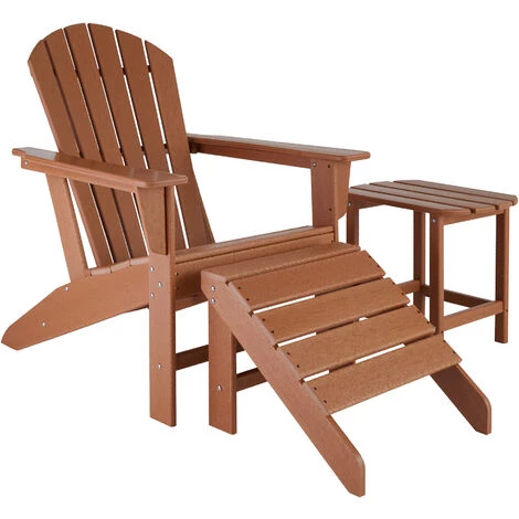 TECTAKE Lot De 2 Chaises De Jardin Janis Avec 2 Repose-pieds Joplin - Fauteuils Avec Repose-pieds, Ensemble Mobilier De Jardin, Chaises Avec Repose-pieds - Marron 5 TECTAKE Lot De 2 Chaises De Jardin Janis Avec 2 Repose-pieds Joplin - Fauteuils Avec Repose-pieds, Ensemble Mobilier De Jardin, Chaises Avec Repose-pieds - Marron – Image 3