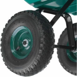 TECTAKE Chariot De Jardin à Main Cubbi 52L Capacité De Charge 120kg - Charrette à Main, Brouette 4 Roues, Remorque De Transport - Vert -TECTAKE Soldes 2022 26767012 5