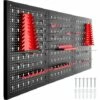 TECTAKE Panneaux Perforés Pour Rangerment D'outils Avec 25 Crochets Et Supports 120x2x60cm - Porte Outils Mural, Support Outils Mural, Range Outils Mural - Noir/rouge 1 TECTAKE Panneaux Perforés Pour Rangerment D'outils Avec 25 Crochets Et Supports 120x2x60cm - Porte Outils Mural, Support Outils Mural, Range Outils Mural - Noir/rouge -TECTAKE Soldes 2022 27037350 1