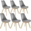 TECTAKE 6 Chaises De Salle à Manger FRÉDÉRIQUE Style Scandinave Pieds En Bois Massif Design Moderne - Lot De 6 Chaises De Salon, Chaises De Cuisine, Chaises Scandinaves - Gris 2 TECTAKE 6 Chaises De Salle à Manger FRÉDÉRIQUE Style Scandinave Pieds En Bois Massif Design Moderne - Lot De 6 Chaises De Salon, Chaises De Cuisine, Chaises Scandinaves - Gris -TECTAKE Soldes 2022 27949648 1
