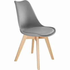 TECTAKE 6 Chaises De Salle à Manger FRÉDÉRIQUE Style Scandinave Pieds En Bois Massif Design Moderne - Lot De 6 Chaises De Salon, Chaises De Cuisine, Chaises Scandinaves - Gris -TECTAKE Soldes 2022 27949648 5