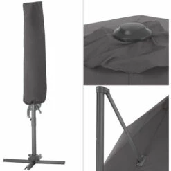 TECTAKE Parasol DARIA 300 Cm Avec Pied Déporté Et Housse De Protection - Parasol Jardin, Parasol Deporté, Parasol De Balcon - Gris 10 TECTAKE Parasol DARIA 300 Cm Avec Pied Déporté Et Housse De Protection - Parasol Jardin, Parasol Deporté, Parasol De Balcon - Gris -TECTAKE Soldes 2022 28046381 4