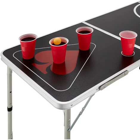 TECTAKE Table De Beer Pong Spring Break Pliante - Beer Pong Table, Table De Bière Pong, Jeu De Bière - Noir 4 TECTAKE Table De Beer Pong Spring Break Pliante - Beer Pong Table, Table De Bière Pong, Jeu De Bière - Noir – Image 2