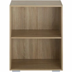 TECTAKE Bibliothèque Lexi 2 étagères 60x30x77cm - Bibliothèque à 2 étagères, étagère à Poser, étagère D'appoint - Chêne Mat -TECTAKE Soldes 2022 28187613 3