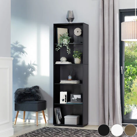 TECTAKE Bibliothèque Lexi 5 étagères - Bibliothèque à 5 étagères, étagère à Poser, étagère D'appoint - Blanc 4 TECTAKE Bibliothèque Lexi 5 étagères - Bibliothèque à 5 étagères, étagère à Poser, étagère D'appoint - Blanc – Image 2