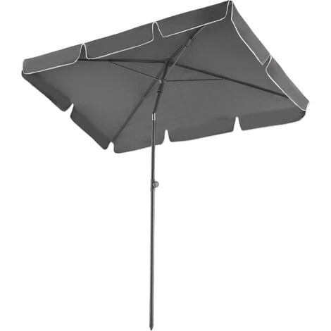 TECTAKE Parasol VANESSA 200 X 125 Cm Réglable En Hauteur Et Inclinable - Parasol Jardin, Parasol Deporté, Parasol De Balcon - Gris 3 TECTAKE Parasol VANESSA 200 X 125 Cm Réglable En Hauteur Et Inclinable - Parasol Jardin, Parasol Deporté, Parasol De Balcon - Gris
