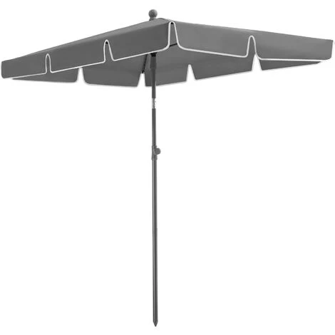 TECTAKE Parasol VANESSA 200 X 125 Cm Réglable En Hauteur Et Inclinable - Parasol Jardin, Parasol Deporté, Parasol De Balcon - Gris 4 TECTAKE Parasol VANESSA 200 X 125 Cm Réglable En Hauteur Et Inclinable - Parasol Jardin, Parasol Deporté, Parasol De Balcon - Gris – Image 2