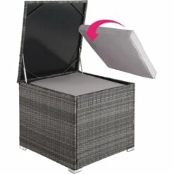 TECTAKE Canapé De Jardin PISE 5 Places Avec Coffre De Rangement, Variante 2 - Table De Jardin, Mobilier De Jardin, Fauteuil De Jardin - Gris -TECTAKE Soldes 2022 28263803 4