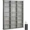 TECTAKE Étagère Bibliothèque Stevie 105,5x19x136,5cm - Etagere Pour CD, Meuble Pour CD, Meuble Range Pour CD - Gris Béton -TECTAKE Soldes 2022 28423899 1