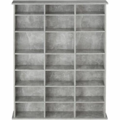 TECTAKE Étagère Bibliothèque Stevie 105,5x19x136,5cm - Etagere Pour CD, Meuble Pour CD, Meuble Range Pour CD - Gris Béton -TECTAKE Soldes 2022 28423899 5